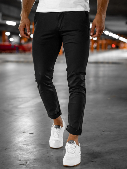 Pantalon chino pour homme noir Bolf 1146