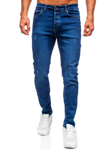 Homme Pantalon en jean slim fit Bleu foncé Bolf 6736