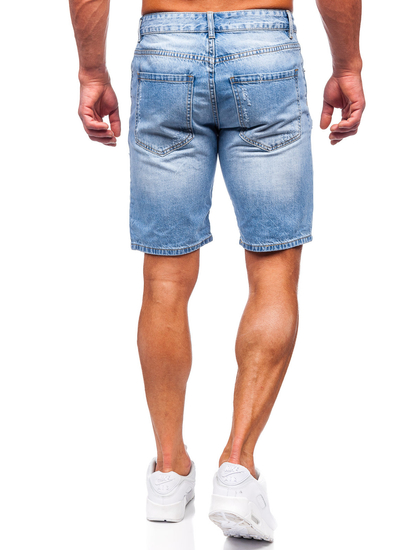 Short en jean pour homme bleu foncé Bolf RJ951