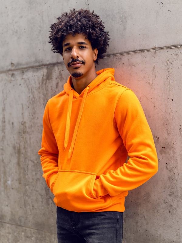 Sweat-shirt kangourou à capuche pour homme orange Bolf 2009A