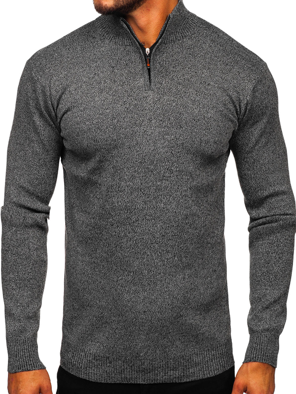 Pull à col montant pour homme graphite Bolf S8274
