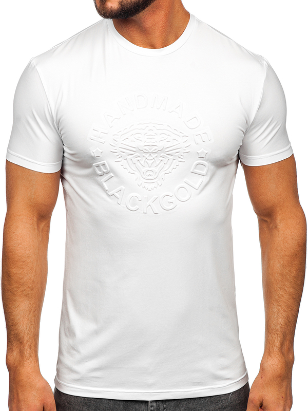 Tee-shirt imprimé pour homme blanc Bolf MT3056