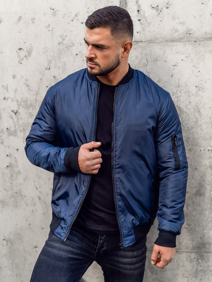 Blouson bomber de transition pour homme bleu foncé Bolf AK95A