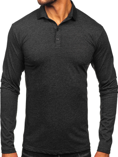 Homme Polo en coton à manches longues Graphite Bolf 5119