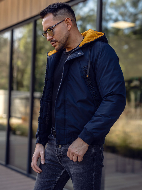 Le blouson d'hiver pour homme bleu foncé Bolf 27M8100