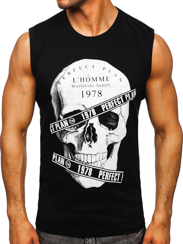 Débardeur imprimé noir Bolf 14807