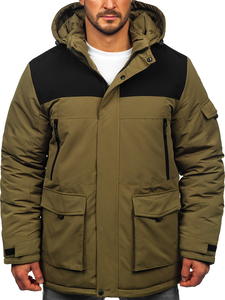 Homme Blouson d'hiver à capuche Khaki Bolf 22M322