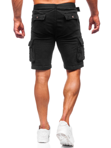 Short cargo avec ceinture pour homme noir Bolf MP0109NA