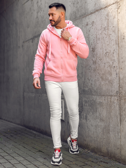 Sweat-shirt à capuche pour homme rose clair Bolf 2008A