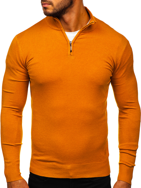 Pull à col montant pour homme camel Bolf YY08