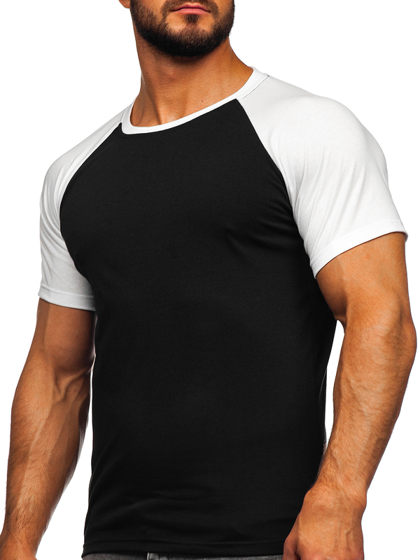 Tee-shirt pour homme noir-blanc Bolf 8T82