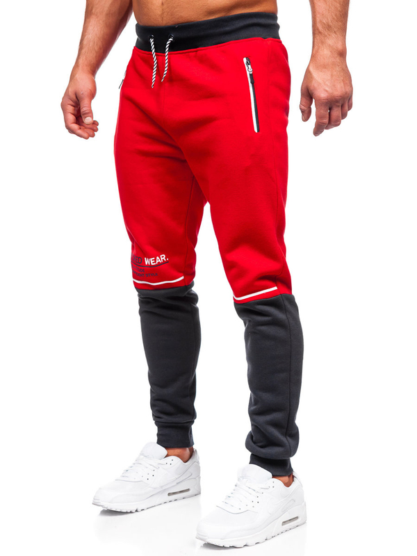Le pantalon de sport pour homme rouge Bolf AM85