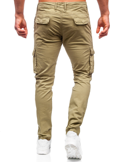 Pantalon cargo en matériel pour homme vert Bolf J682