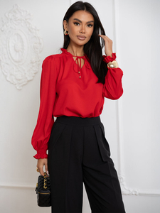 Blouse élégante pour femme, avec nouage, rouge, Bolf 546