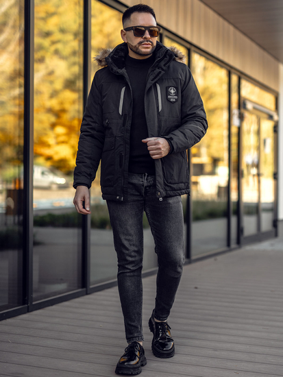 Homme Blouson d'hiver Noir Bolf 1827A2