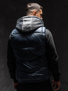 Homme Gilet à capuche Bleu foncé Bolf 2908A1