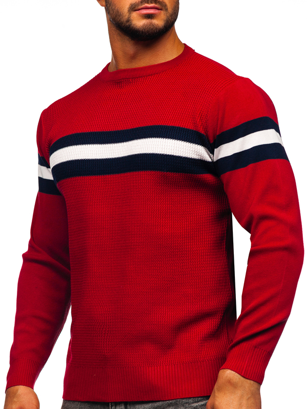 Pull pour homme rouge Bolf H2113
