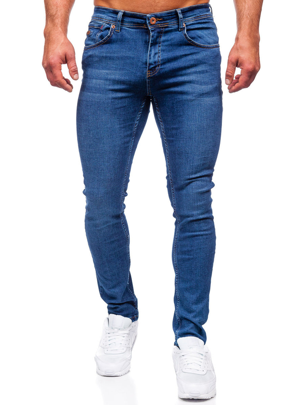 Pantalon en jean regular fit pour homme bleu foncé Bolf 6767R