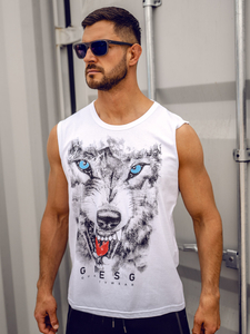 Homme Débardeur imprimé Blanc Bolf 14824A