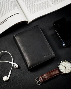 Portefeuille en cuir pour homme noir 12227