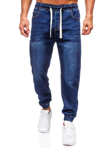 Homme Pantalon jogger en jean Bleu foncé Bolf 8116