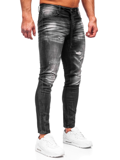 Pantalon en jean slim fit pour homme noir Bolf MP005N