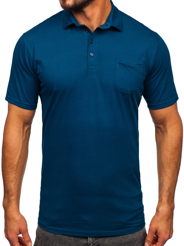 Polo en coton pour homme bleu foncé Bolf 143006