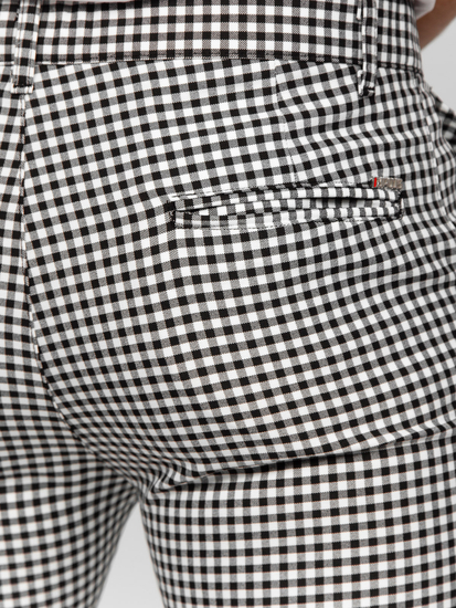 Homme Pantalon élégant à carreaux Noir Bolf 184143