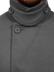 Homme Manteau d'hiver croisé courte Graphite Bolf 11Z8215