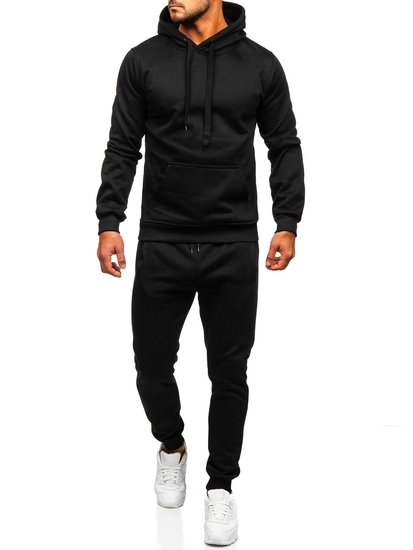 Survêtement deux pièces à capuche pour homme noir Bolf C10381
