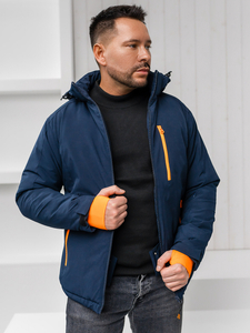 Homme Blouson d'hiver matelassé oversize Bleu foncé Bolf HH011A1