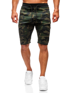 Le pantalon court de sport camo pour homme kaki Bolf HL9217