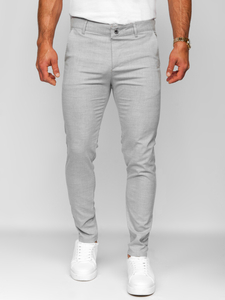 Homme Pantalon à carreaux Gris Bolf 0041