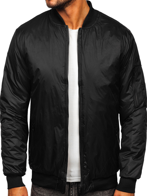 Blouson de transition bomber pour homme noir Bolf AK95