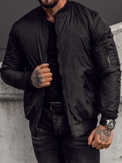 Blouson bomber de transition pour homme noir Bolf AK95A