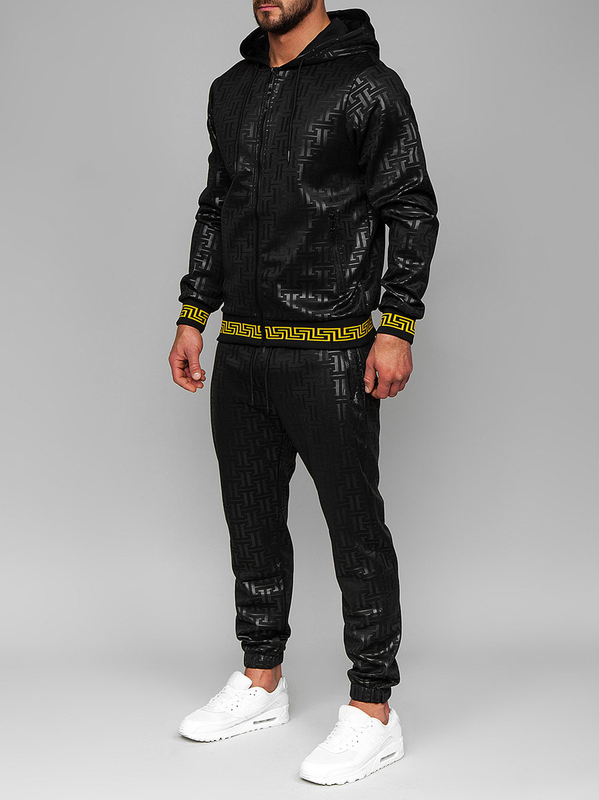 Survêtement à capuche pour homme noir Bolf 3A161