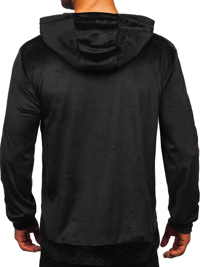 Homme Velour sweat-shirt à capuche Noir Bolf 8B1170