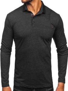 Homme Polo en coton à manches longues Graphite Bolf 5120