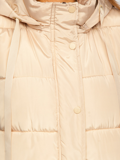 Gilet long matelassé oversize pour femme beige Bolf 81276