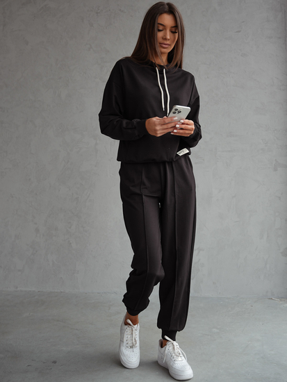 Ensemble de survêtement deux pièces femme noir Bolf 82162