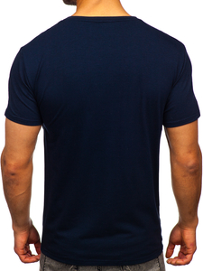 Tee-shirt bleu foncé avec imprimé pour homme Bolf Y70008