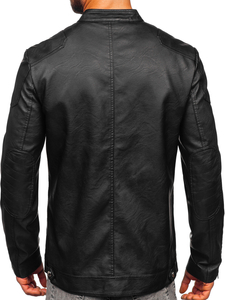 Le blouson en cuir pour homme noir Bolf 11Z8027
