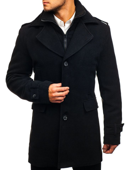 Manteau d'hiver pour homme noir Bolf 1808