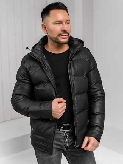 Homme Blouson d'hiver à capuche Noir Bolf 22M327A1