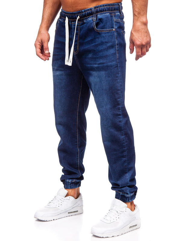 Homme Pantalon jogger en jean Bleu foncé Bolf 8116