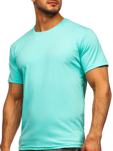 T-shirt uni en coton menthe pour homme Bolf 192397