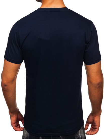 Homme T-shirt imprimé en coton Bleu foncé Bolf MPO3461
