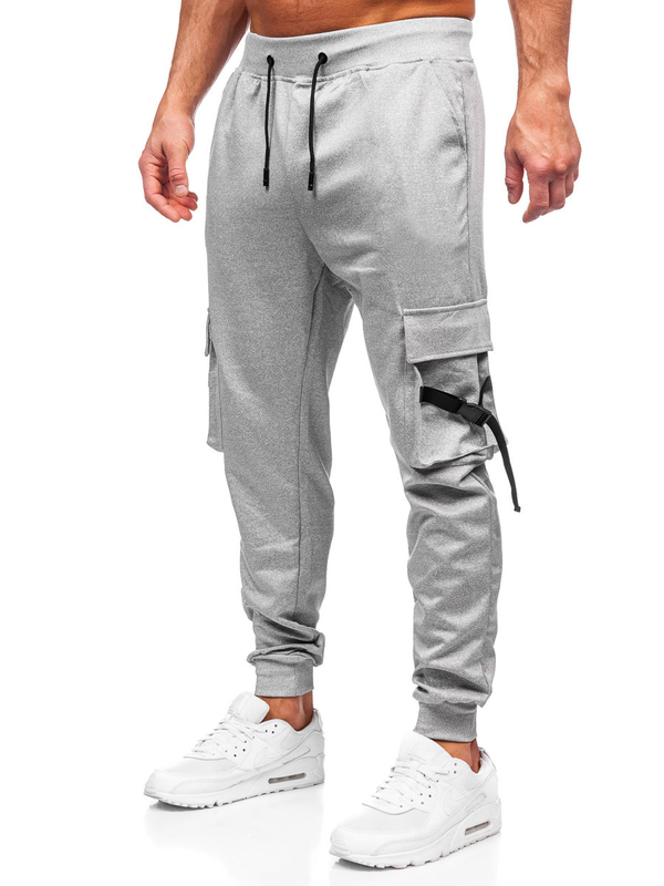 Pantalon de jogging cargo sportif pour homme gris Bolf 8K1118