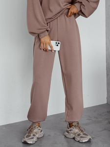 Ensemble de sweat-shirt à capuche deux pièces femme cappuccino Bolf 525