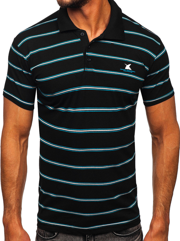 Polo pour homme noir Bolf 14954